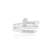 Nail statement Ring (Rhodium Plated)